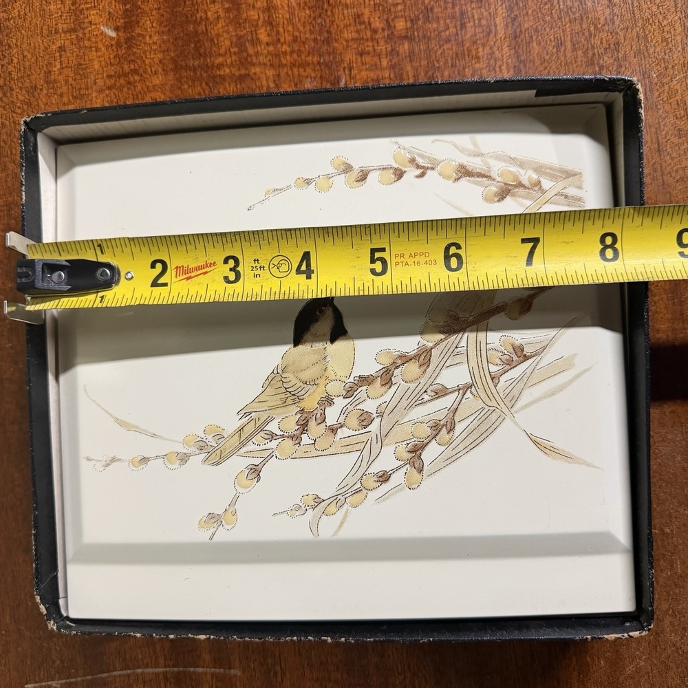 Vintage Otagiri Japan Lacquerware Bird Photo Album Book White Ivory Chickadee - Picture 10 of 13